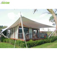 Global Customized Luxury Hotel Camping Prefab Tents Eco Lodges Tensile Fabric Glamping Tents